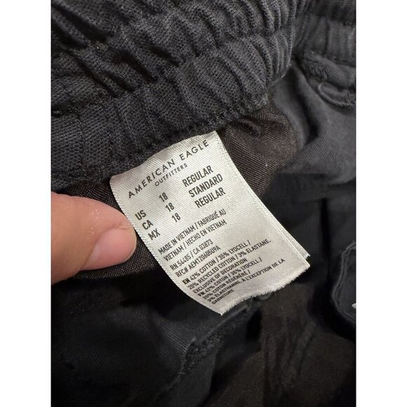 American Eagle Women’s Dreamy Drape Cargo Trouser Black Size 18 EUC - Picture 6 of 7